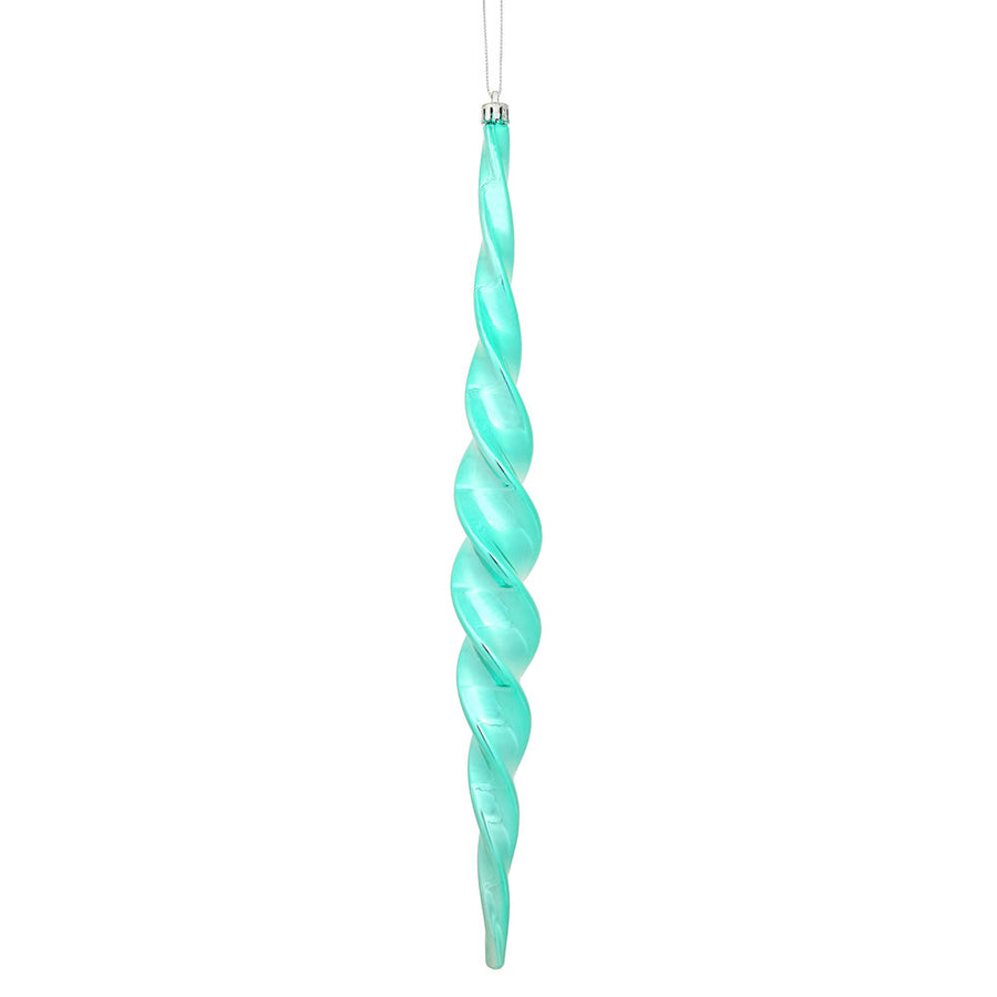 14.6" Teal Shiny Spiral Icicle