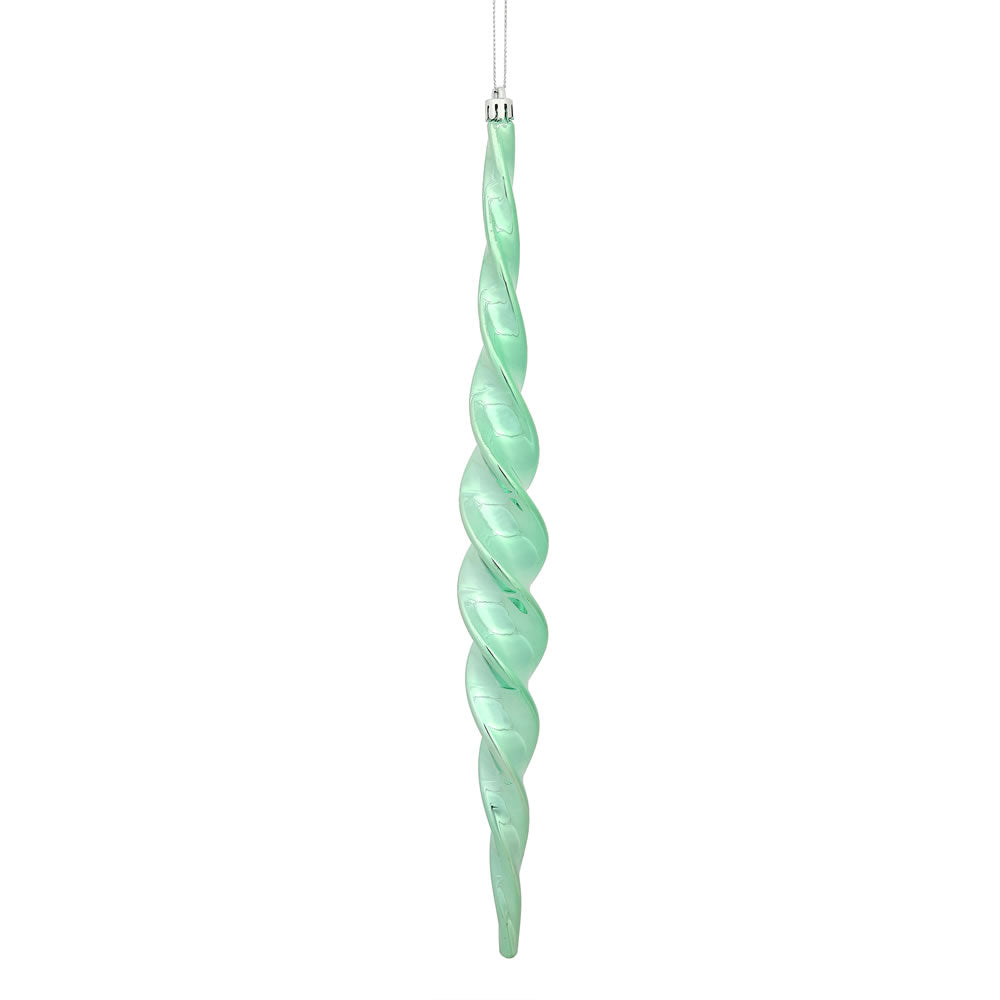 14.6" Seafoam Shiny Spiral Icicle