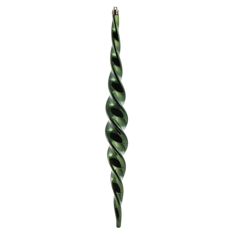 14.6" Moss Green Shiny Spiral Icicle