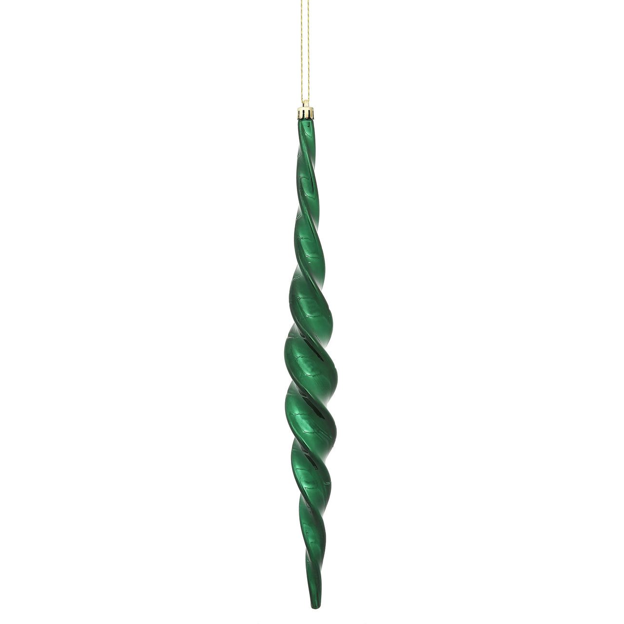 14.6" Midnt Grn Shiny Spiral Icicle