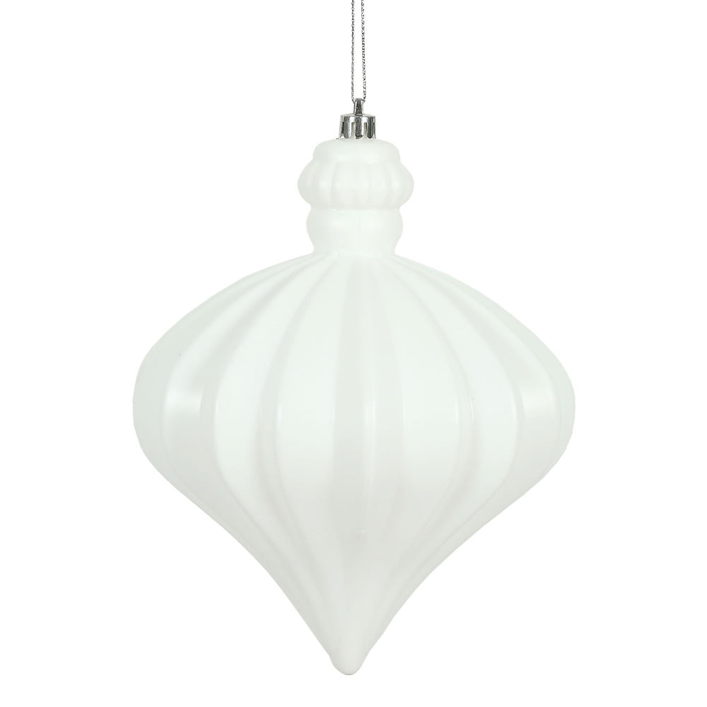 6" White Matte Onion Drop
