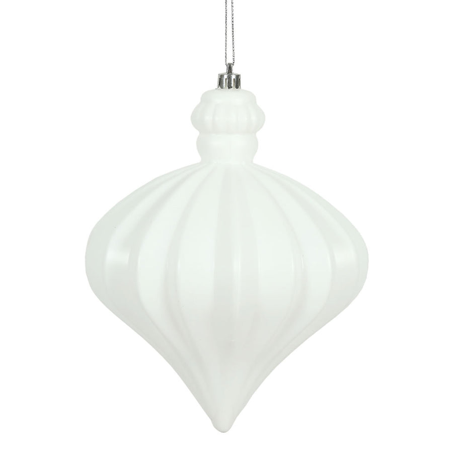 6" White Matte Onion Drop