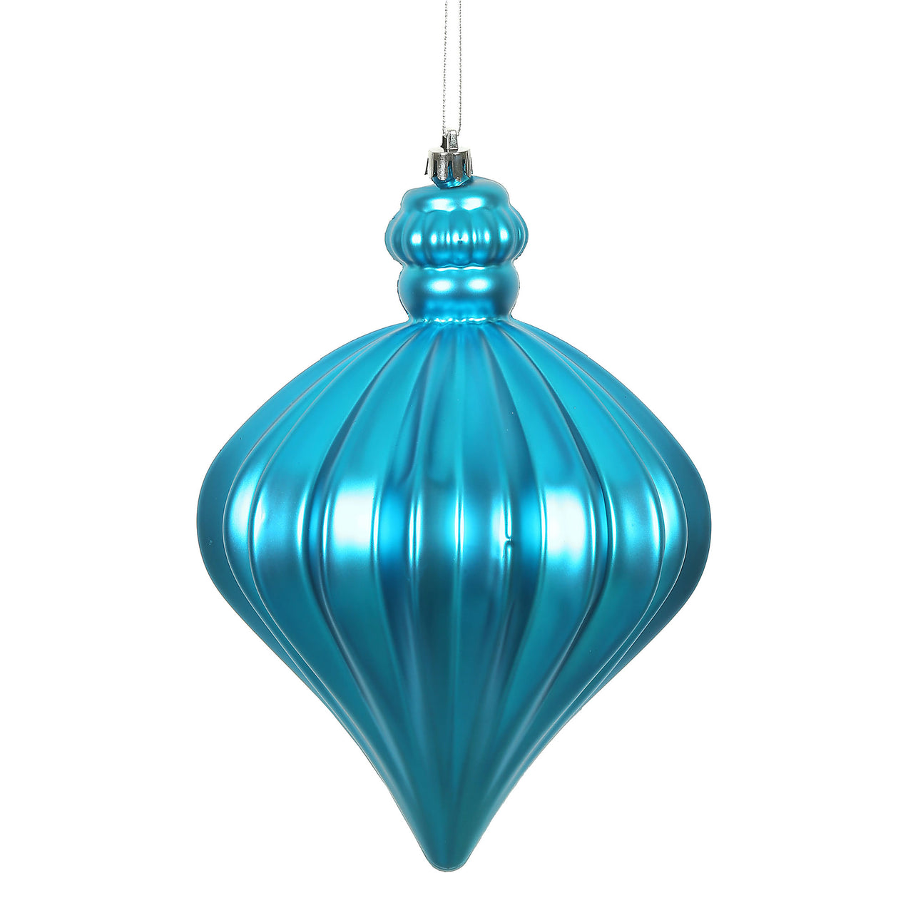 6" Turquoise Matte Onion Drop