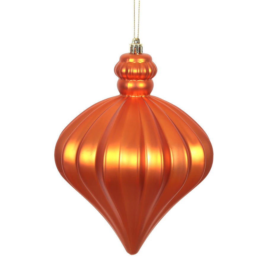 6" Burnish Orange Matte Onion Drop