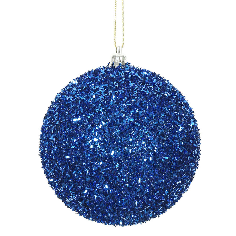 4" Blue Tinsel Ball