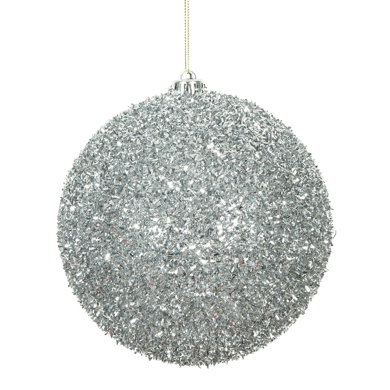 6" Silver Tinsel Ball