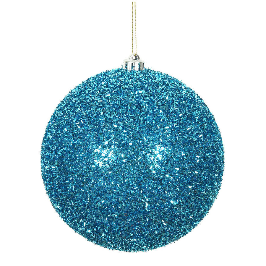 6" Turquoise Tinsel Ball