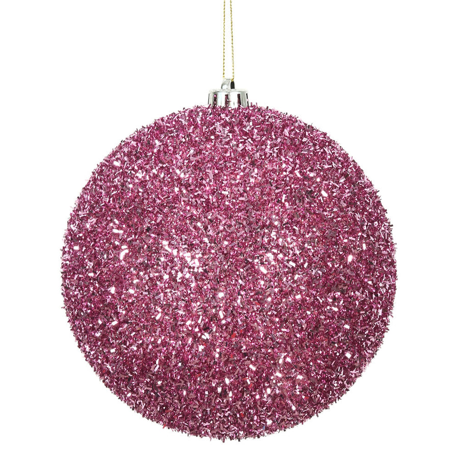 6" Pink Tinsel Ball