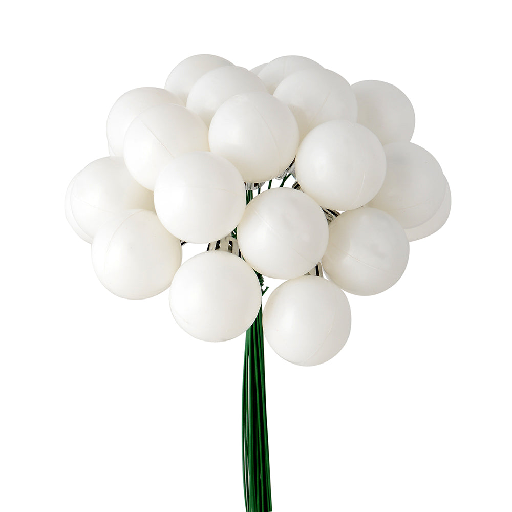 1" x 24pc White Shiny Ball Pick