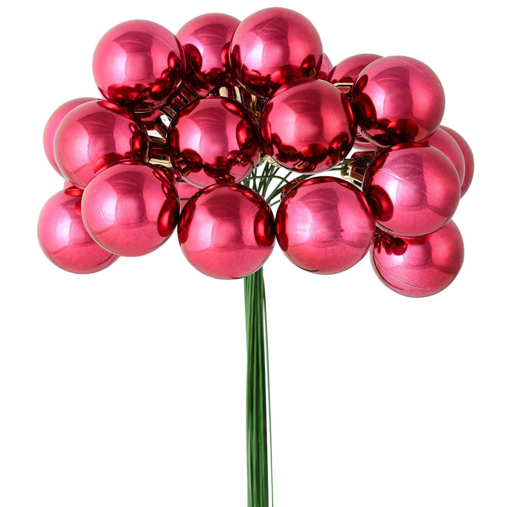 1" x 24pc Berry Red Shiny Ball Pick