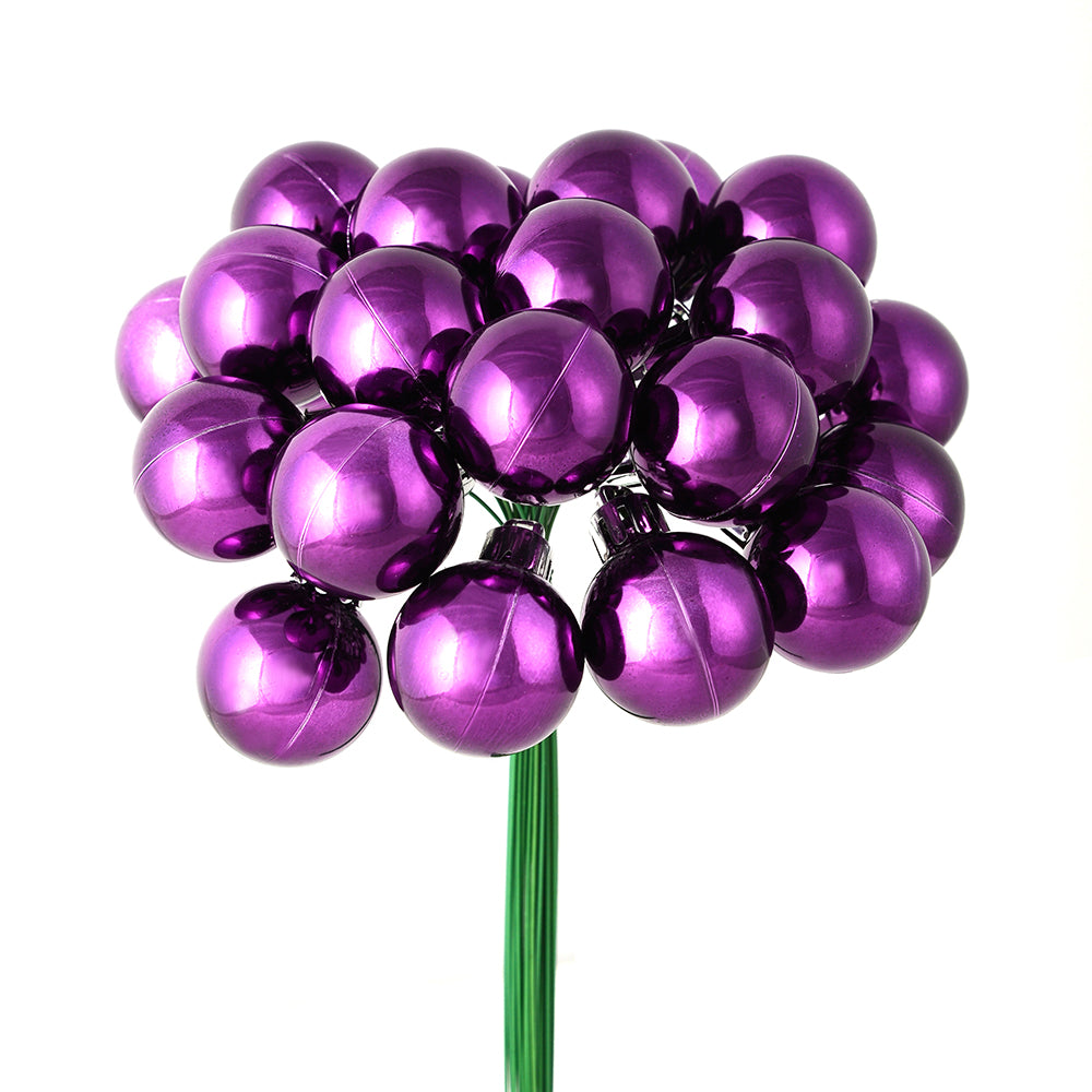 1" x 24pc Plum Shiny Ball Pick