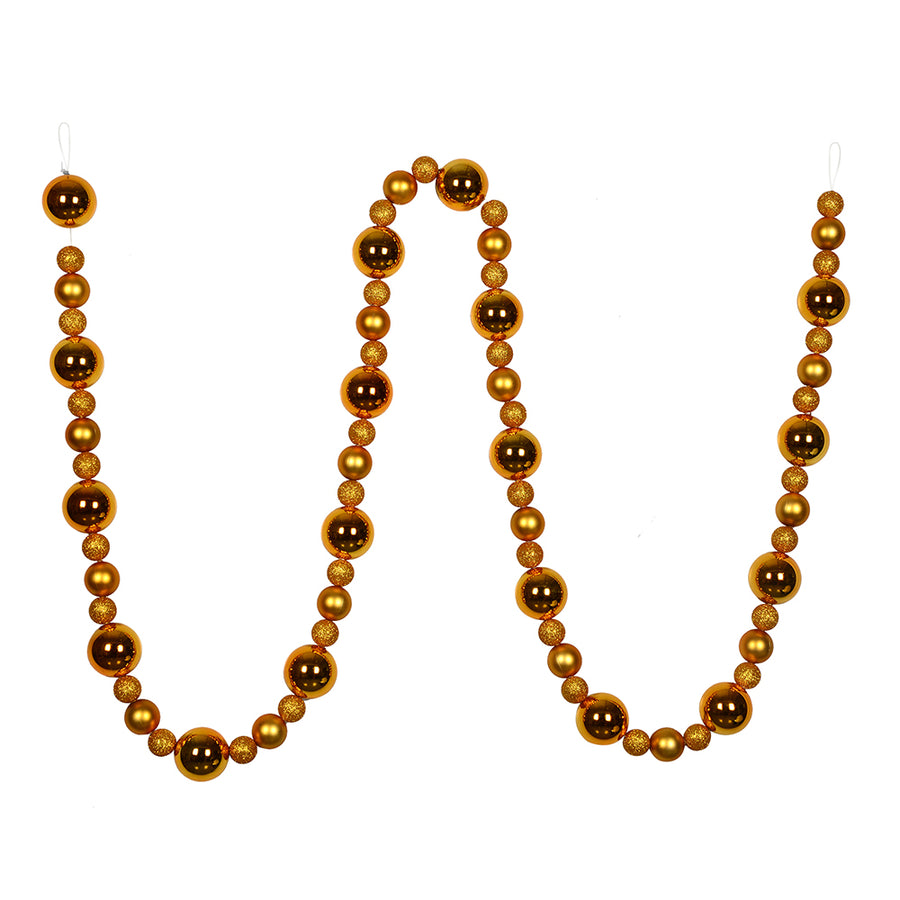 9' Antique Gold Assorted Ball Garland