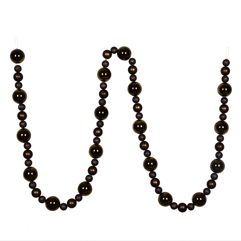 9' Chocolate Assorted Ball Garland