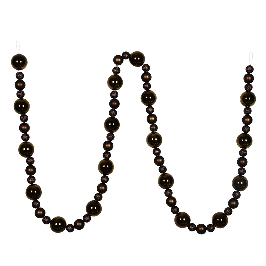 9' Chocolate Assorted Ball Garland