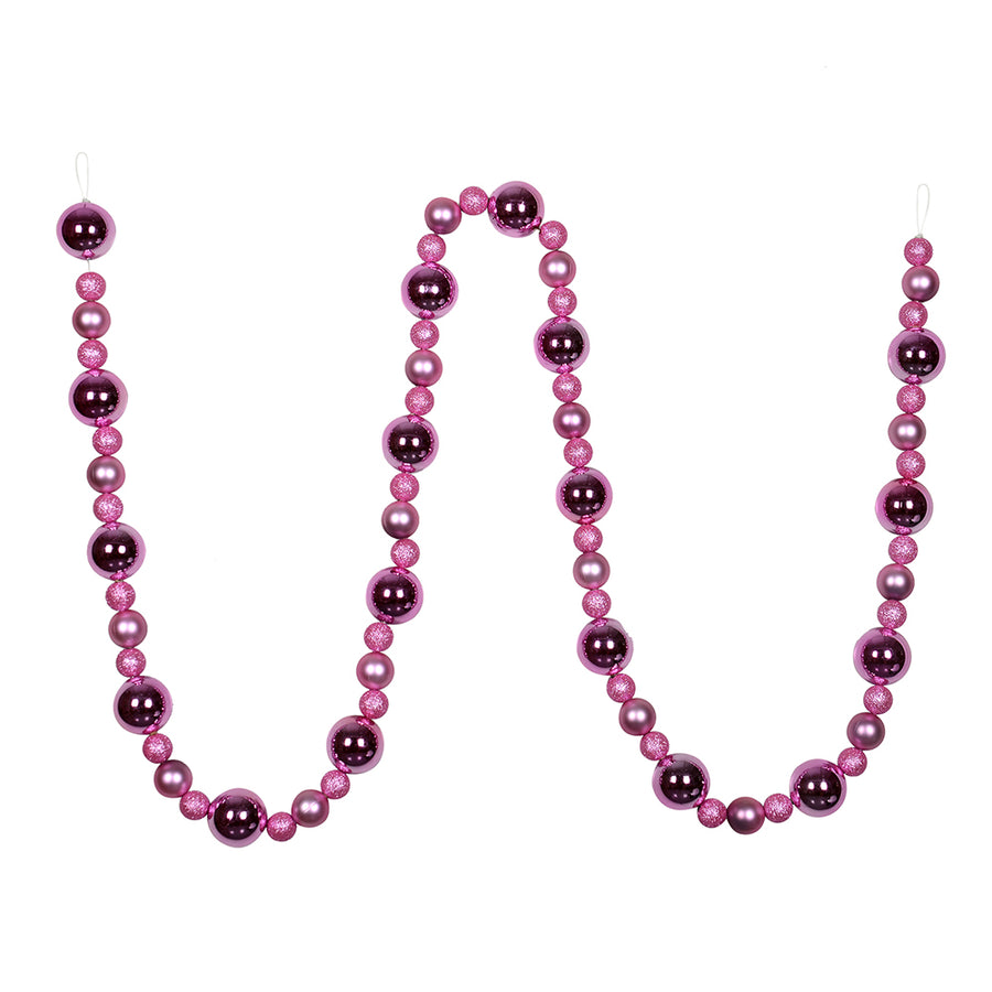 9' Pink Assorted Ball Garland