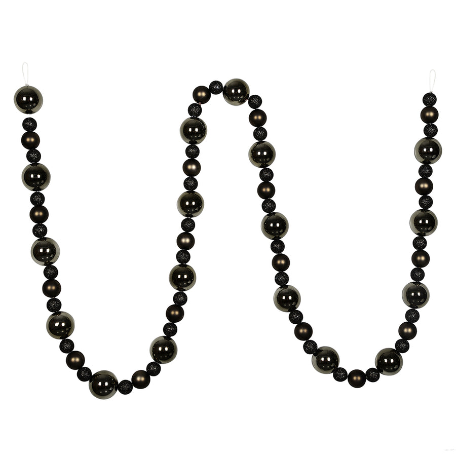 9' Gunmetal Assorted Ball Garland