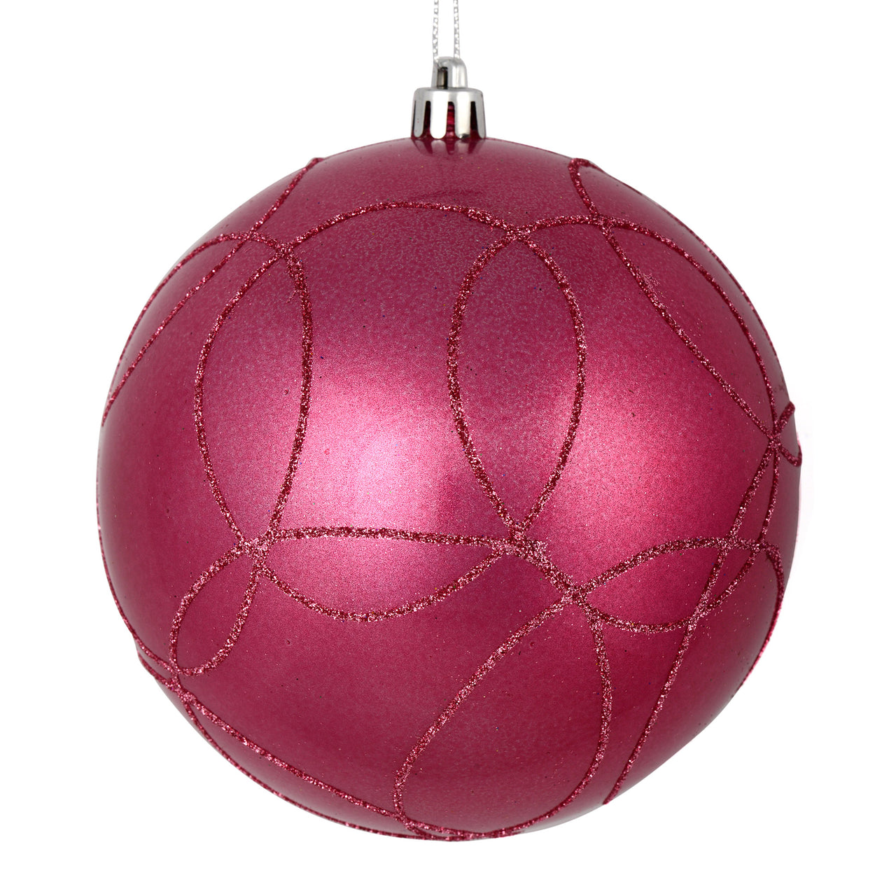 4" Mauve Candy Ball Circle Glitter