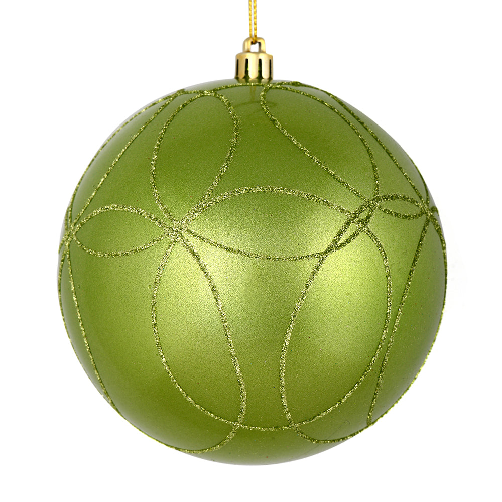 6" Celadon Candy Ball Circle Glitt