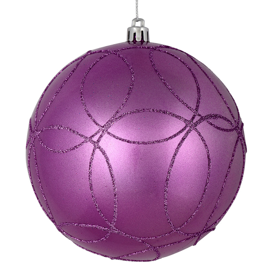 4" Orchid Candy Ball Circle Glitt