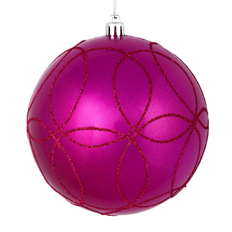 4.75" Fuchsia Candy Circle Glitter