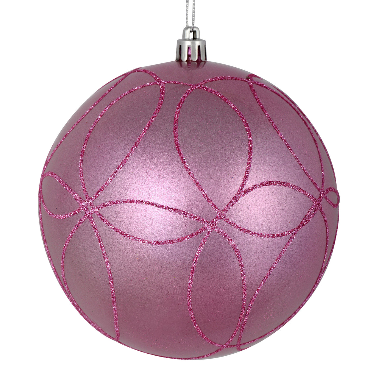 4.75" Pink Candy Ball Circle Glitt