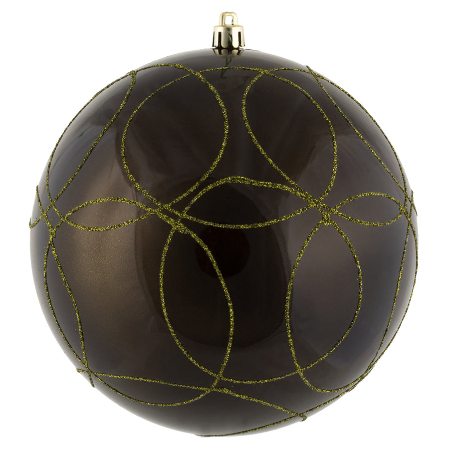6" Olive Candy Ball Circle Glitter