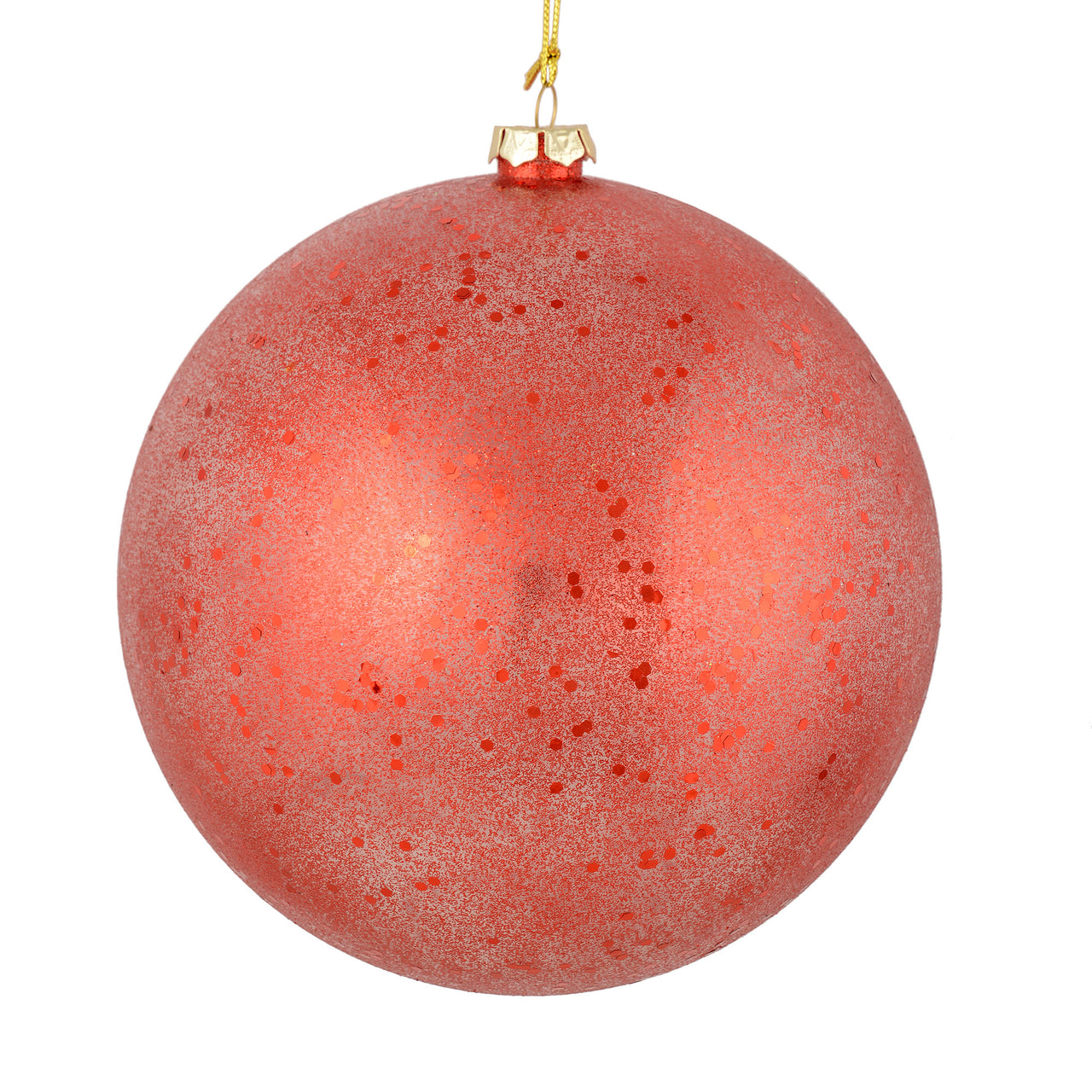 4" Red Glitter Clear Ball