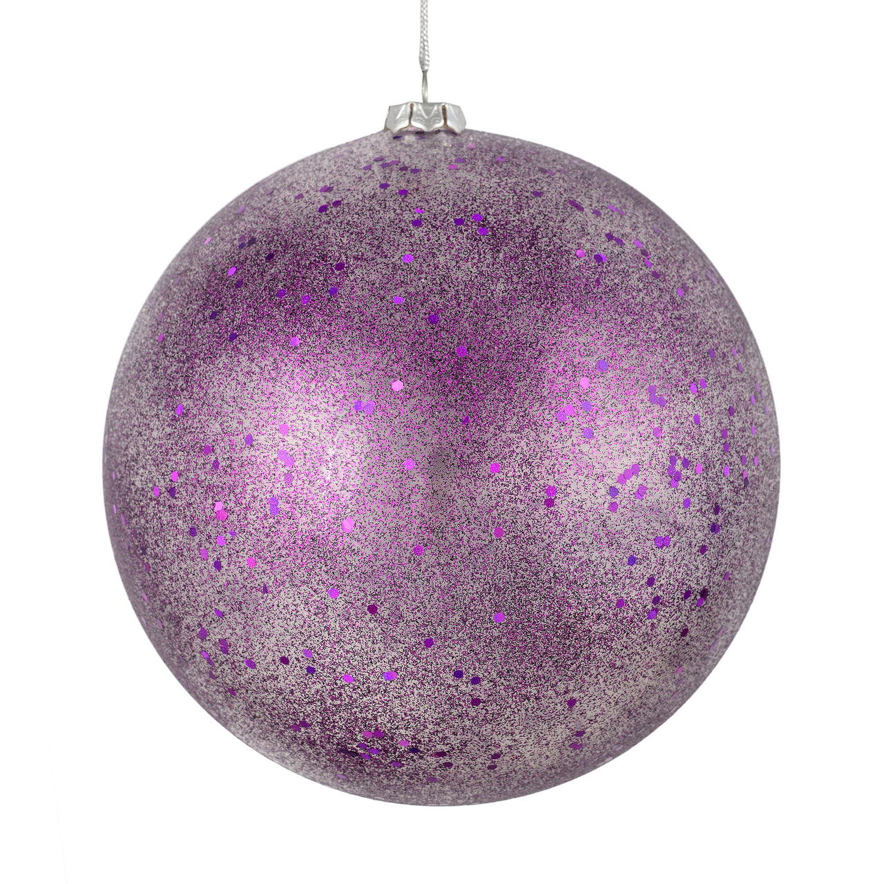 4.75" Plum Glitter Clear Ball