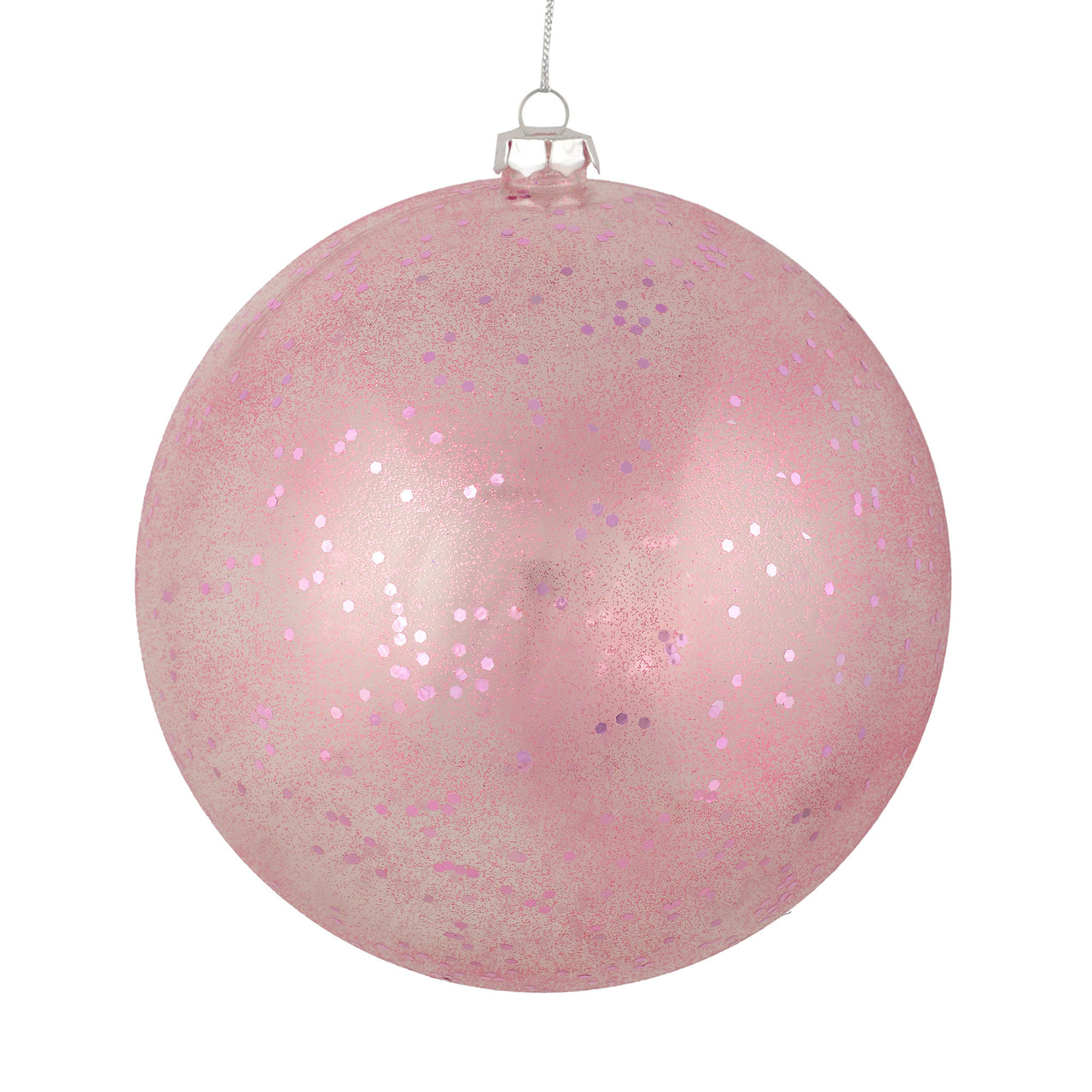 6" Mauve Glitter Clear Ball
