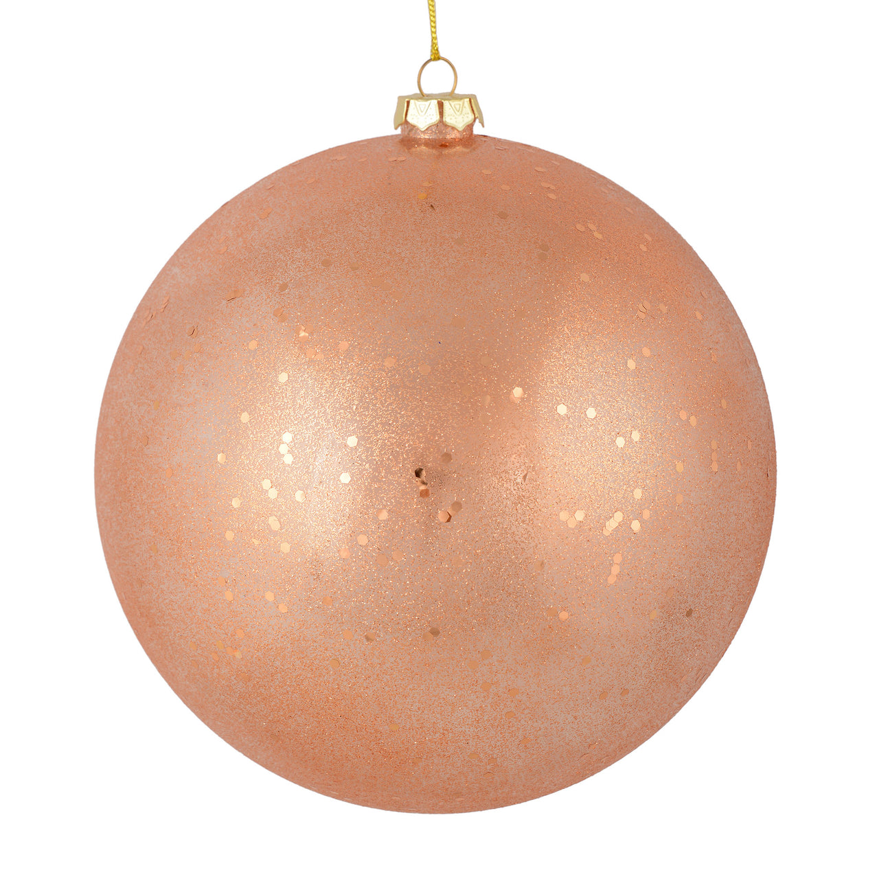 6" Rose Gold Glitter Clear Ball