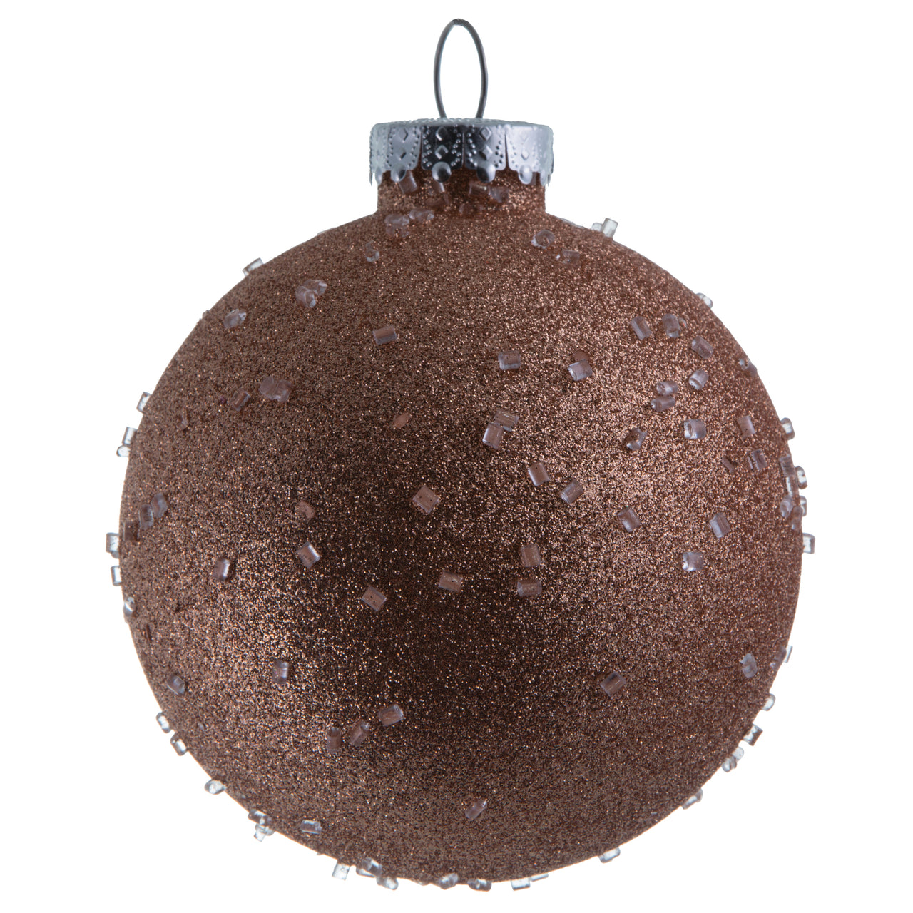 4.75" Rose Gold Ice Ball Ornament