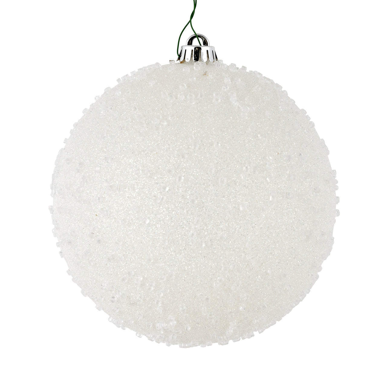 6" White Ice Ball Ornament