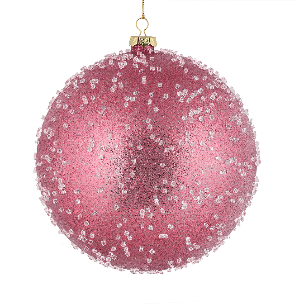 8" Mauve Ice Ball Ornament