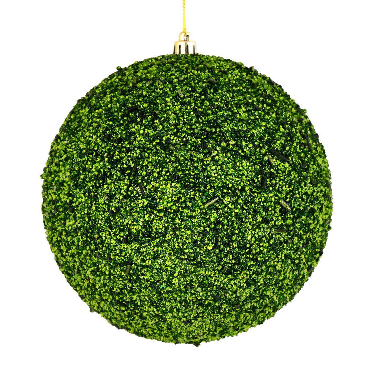 8" Moss Green Beaded Ball Drilled
