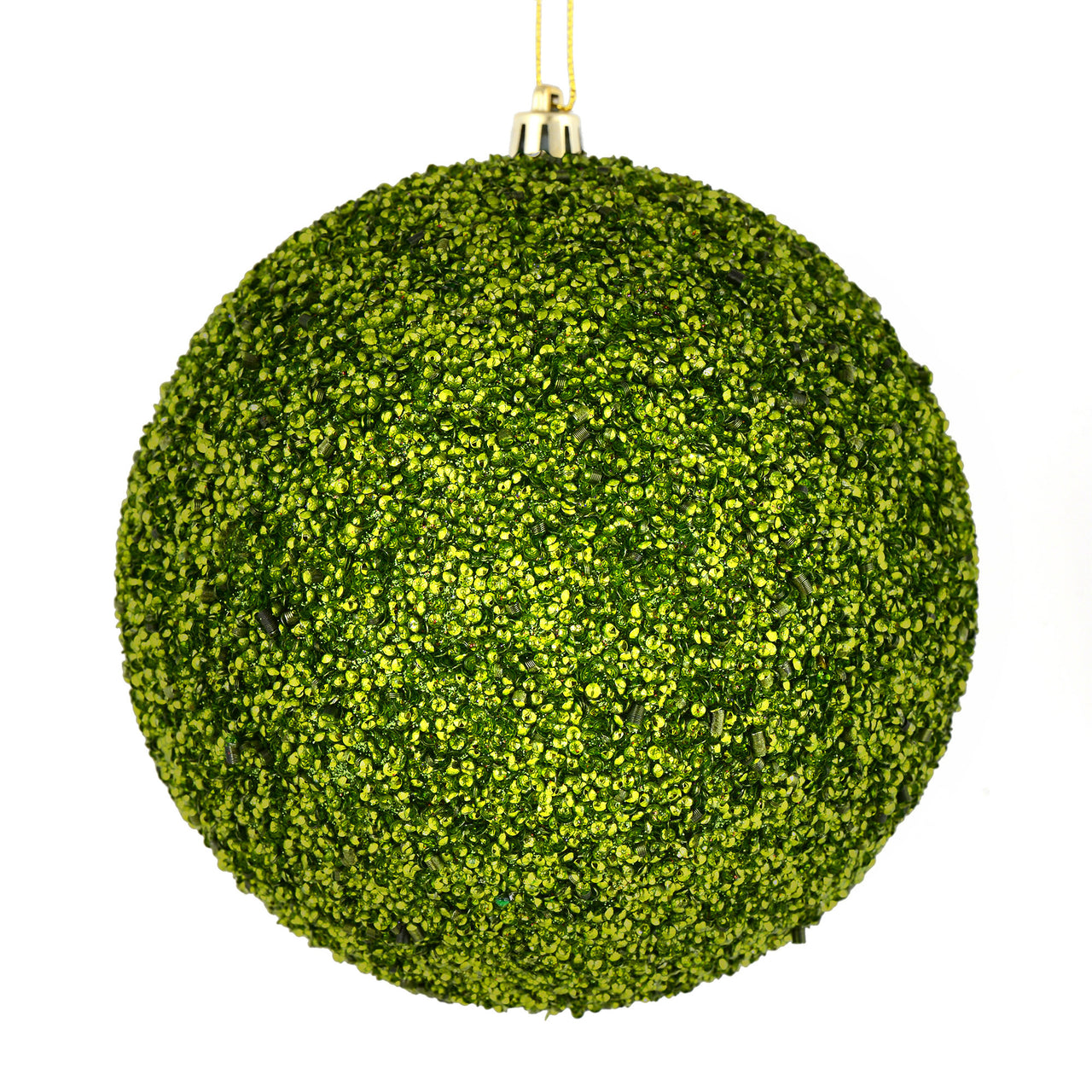 8" Lime Beaded Ball Drilled
