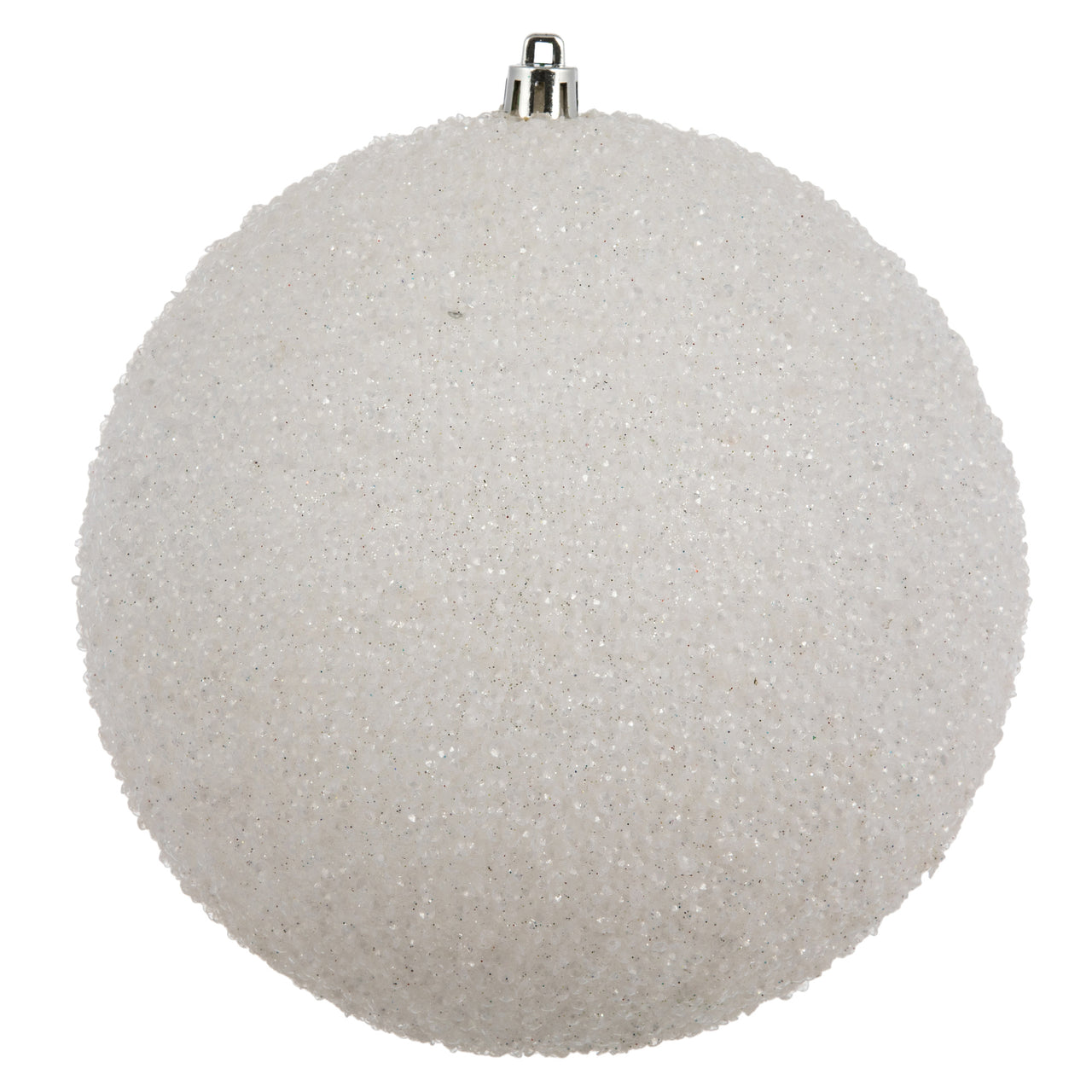 8" White Beaded Ball Drilled