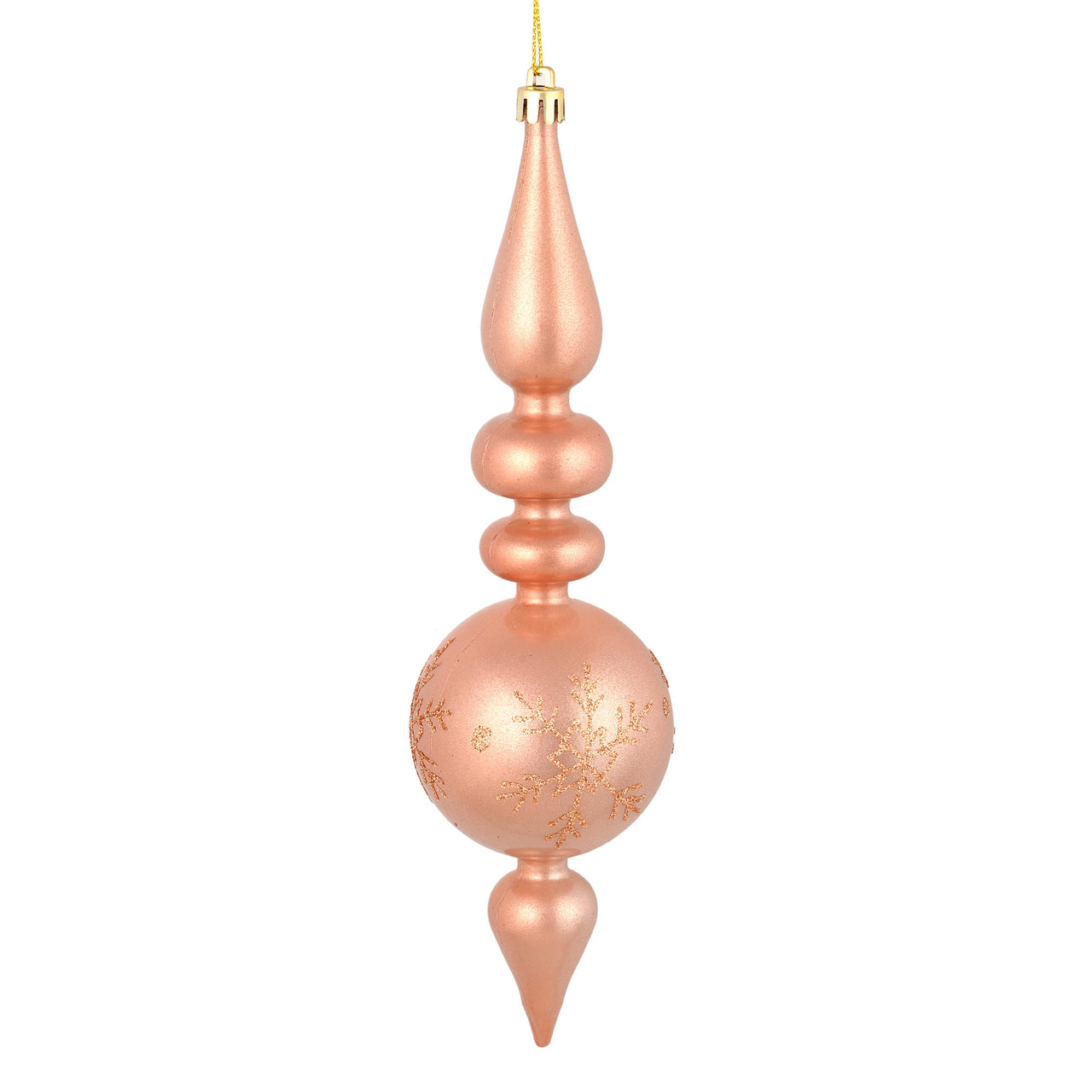 10" Rose Gold Candy Snowflake Finial 4Bg