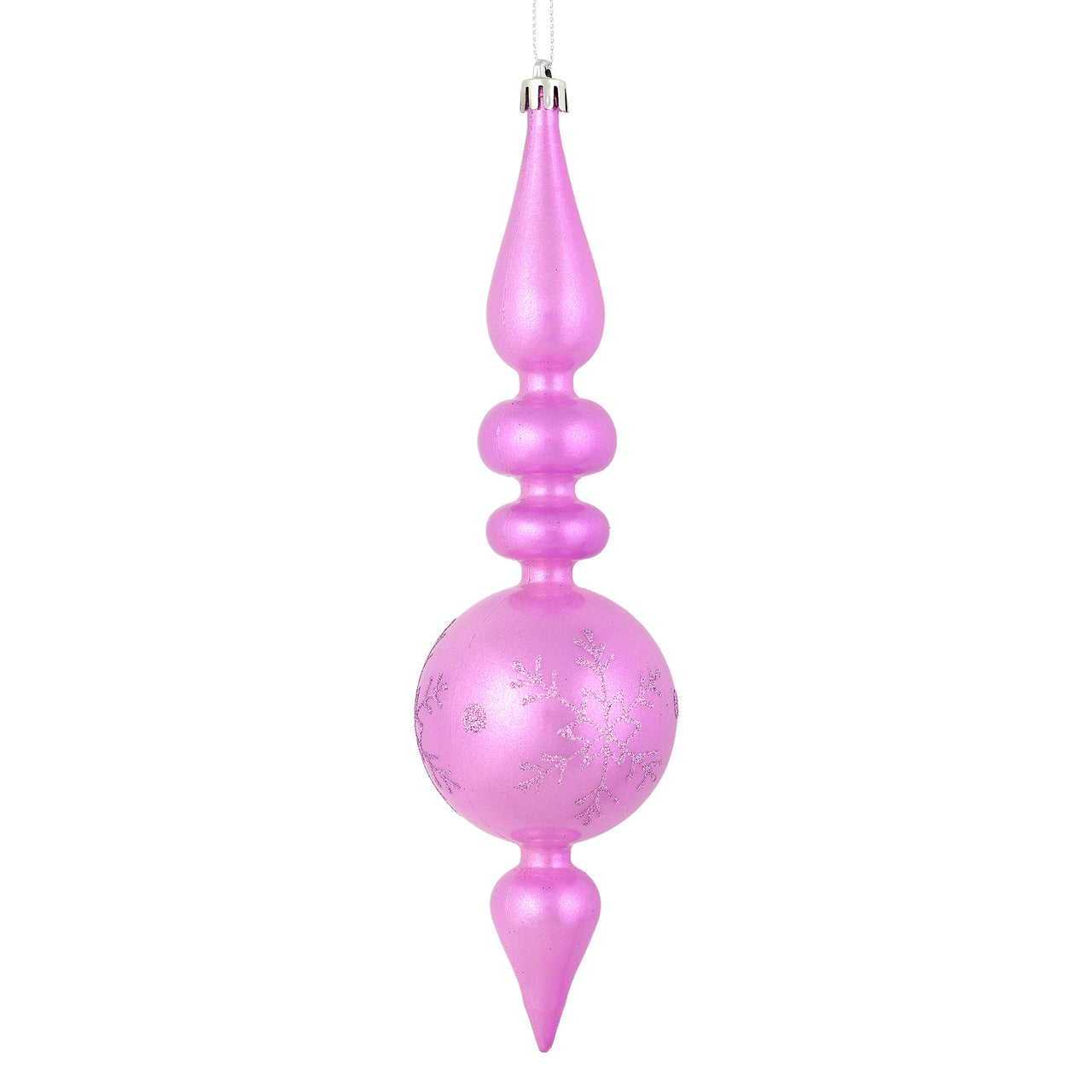 10" Orchid Candy Snowflake Finial