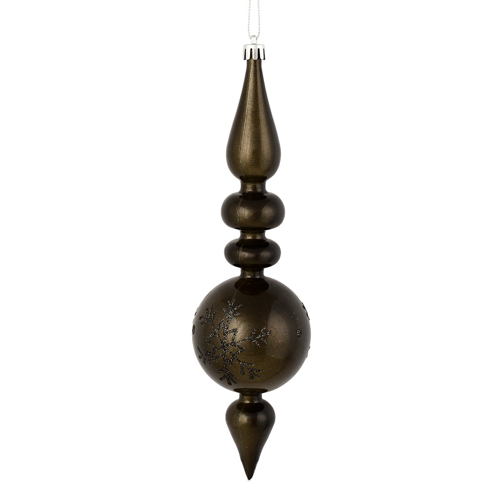 10" Gunmetal Candy Snowflake Finial