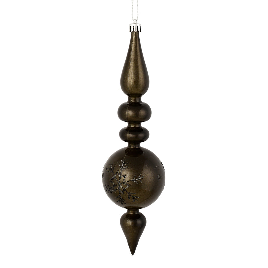 10" Gunmetal Candy Snowflake Finial