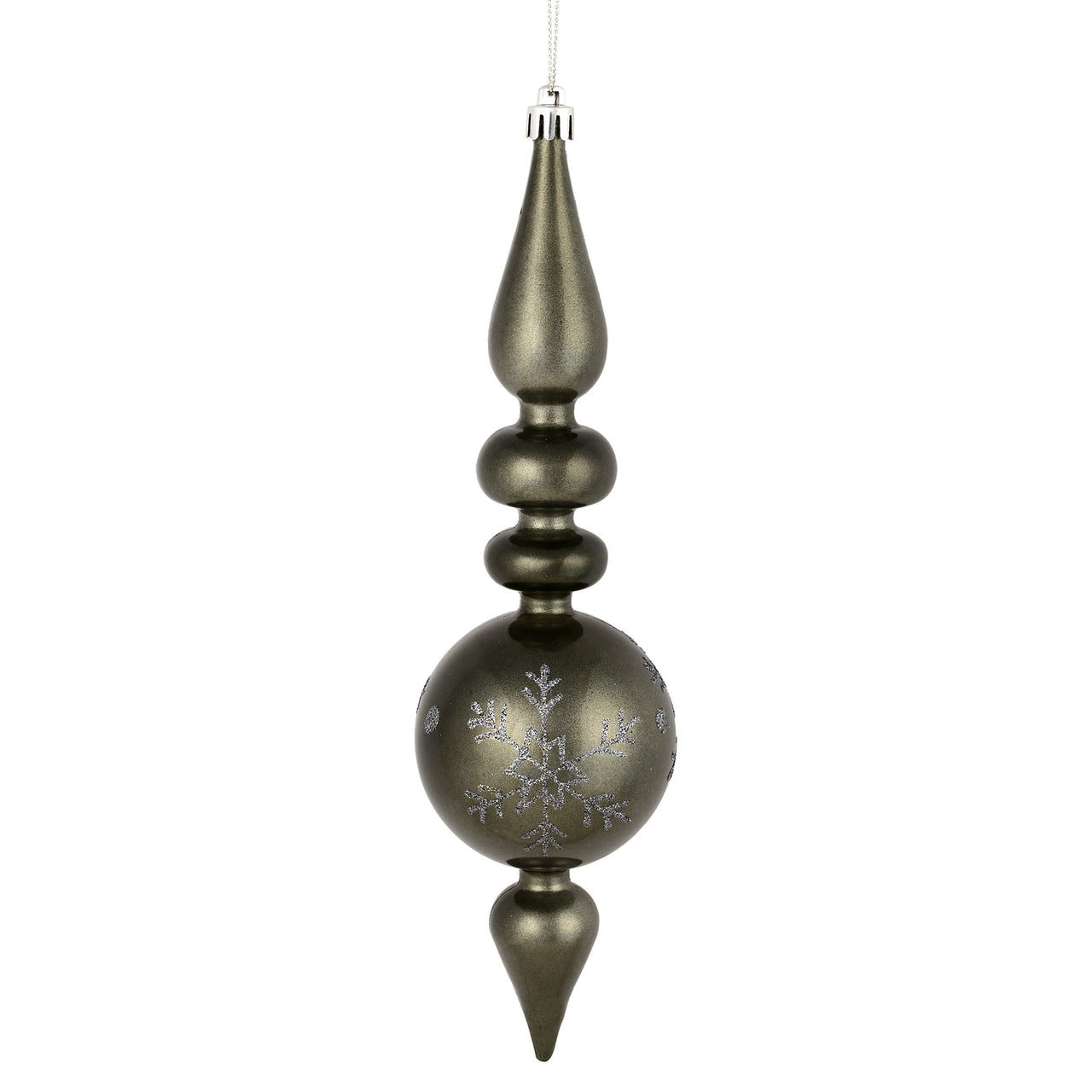 10" Pewter Candy Snowflake Finial
