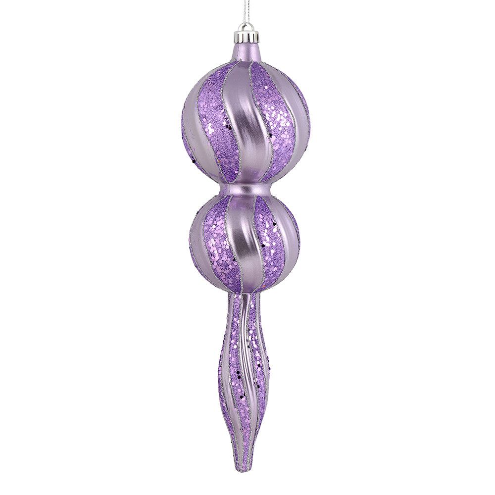 16.5" Lavender Candy Glitter Finial