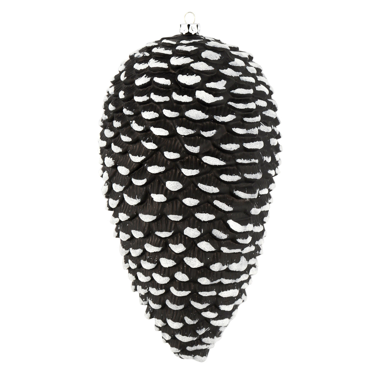 7" Black/White Matte Glitt Pinecone