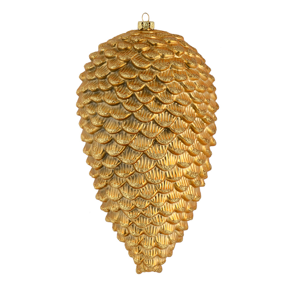 7" Copper Gold Matte Glitt Pinecone