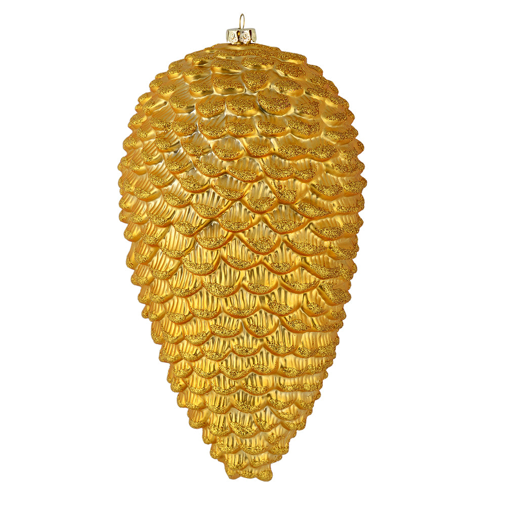 7" Honey Gold Matte Glitt Pinecone