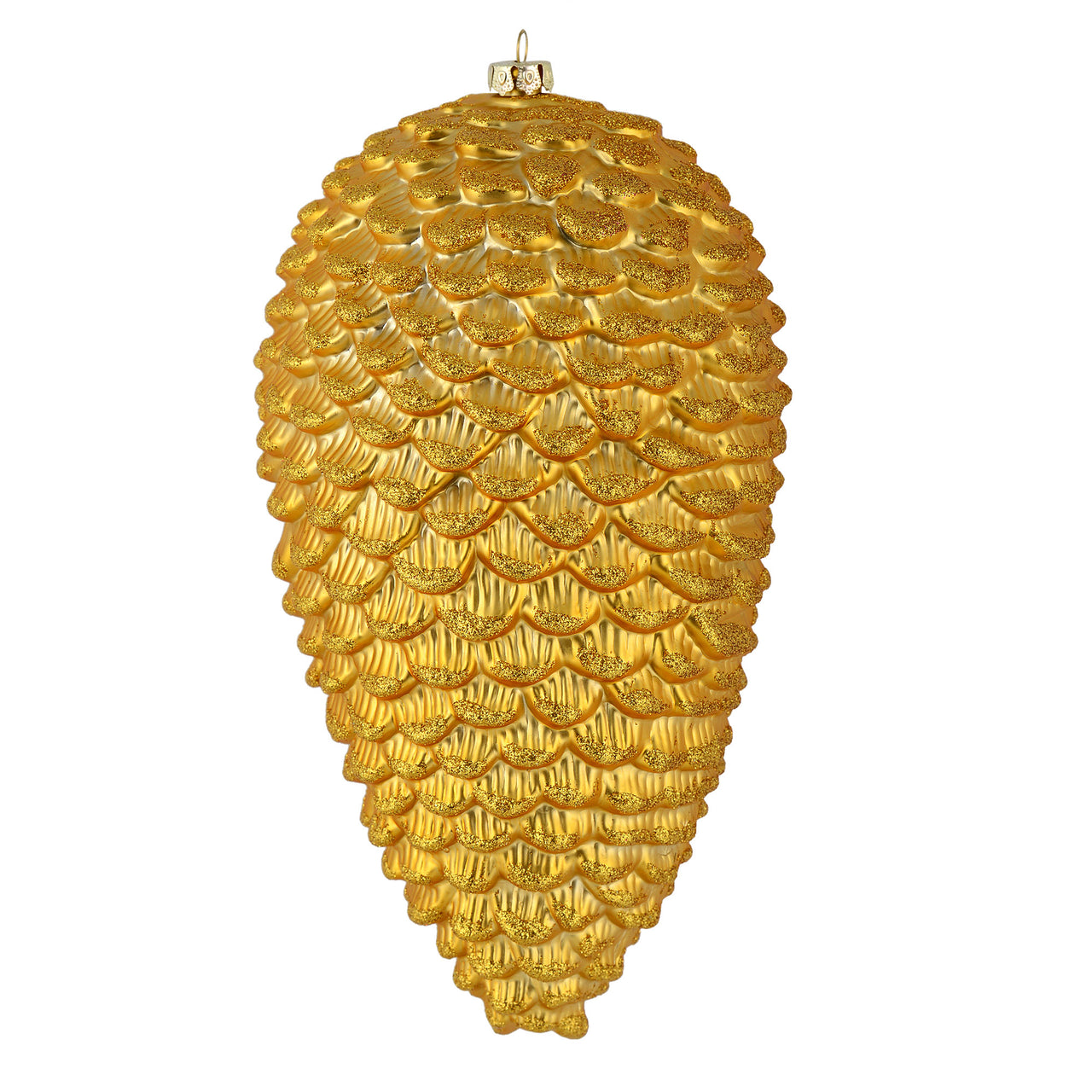 10" Honey Gold Matte Glitt Pinecone 2/Bo