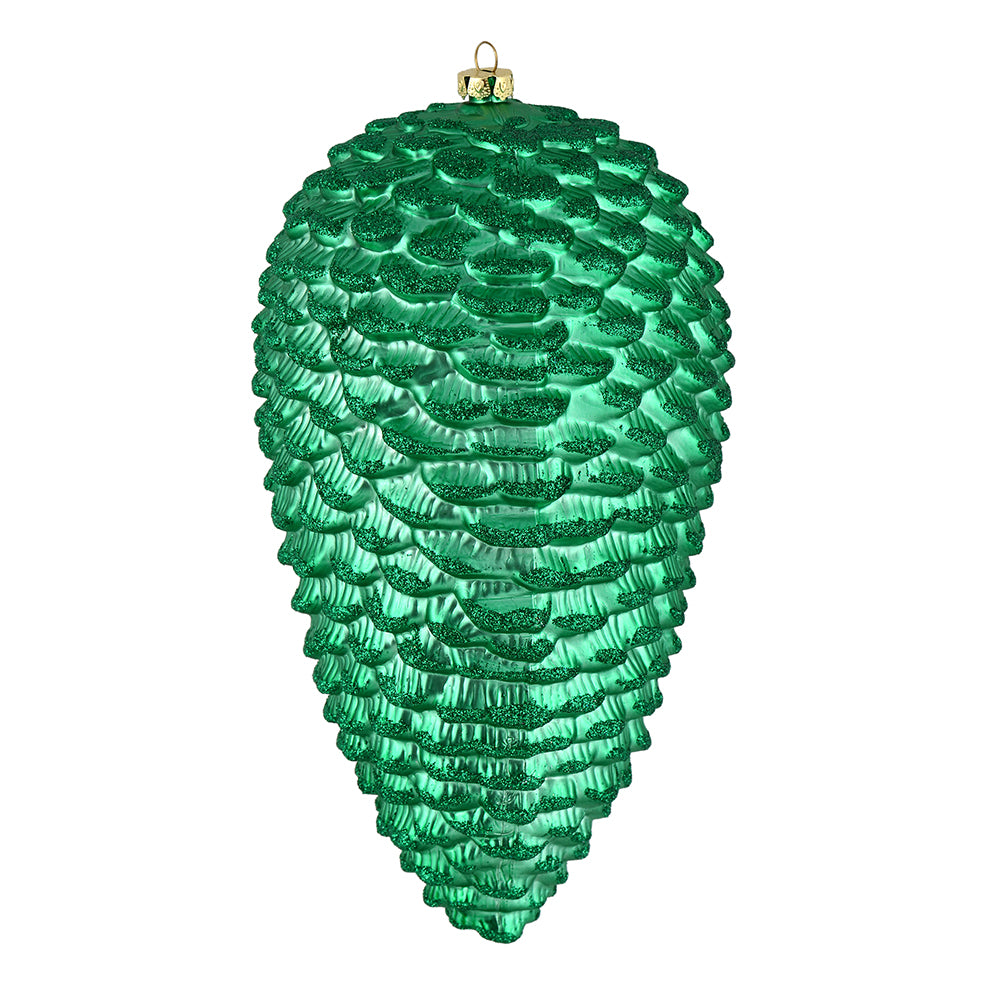 10" Seafoam Matte Glitter Pinecone