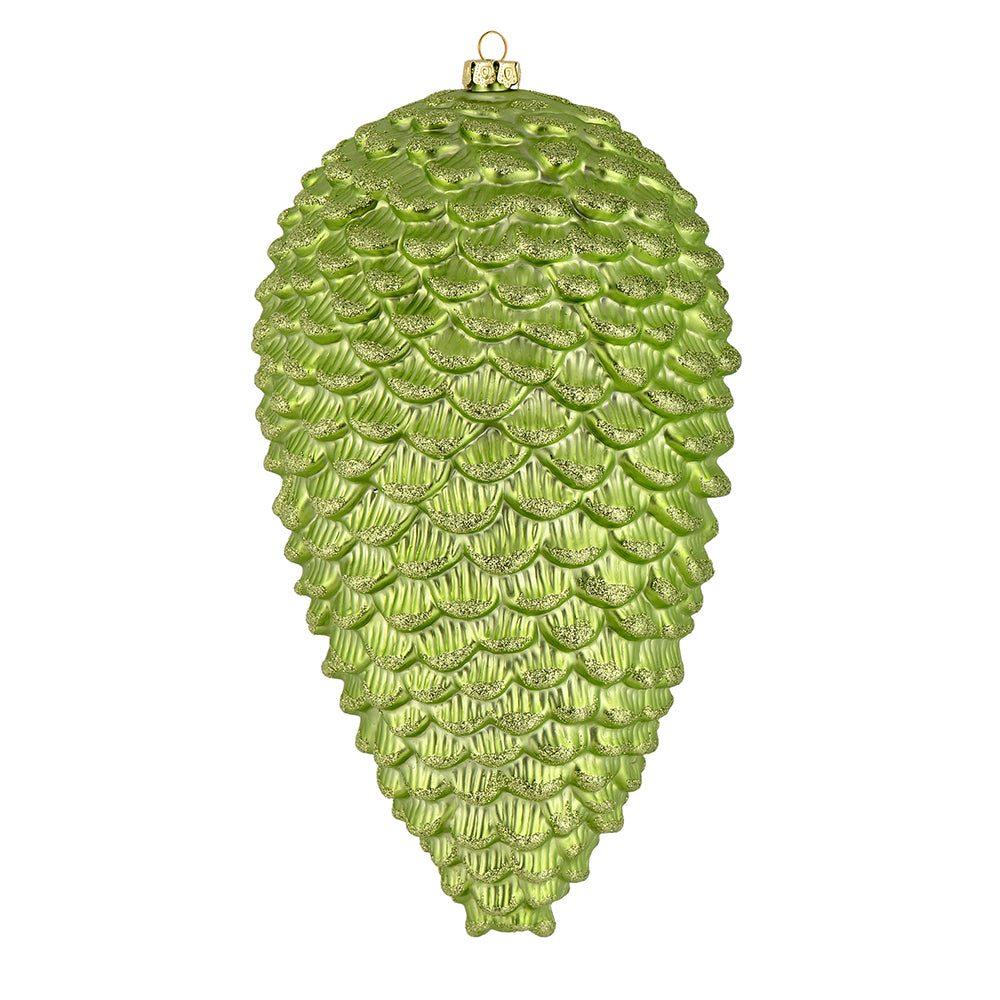 7" Celadon Matte Glitter Pinecone