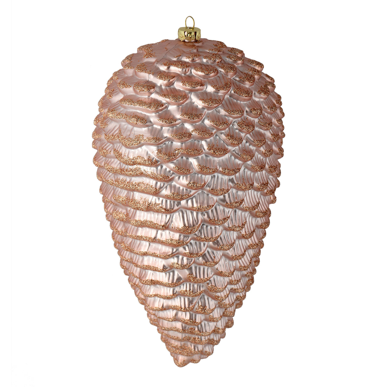 10" Rose Gold Matte Glitter Pinecone 2/B