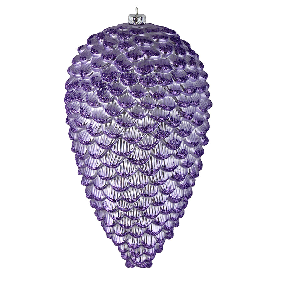 7" Lavender Matte Glitter Pinecone